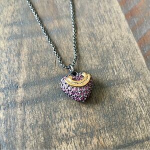 Juice Couture Purple and Black Heart Necklace